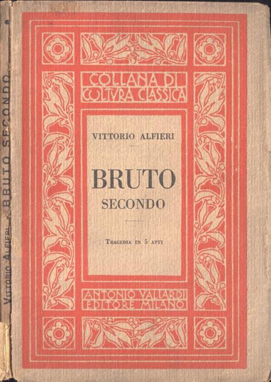 Bruto secondo - Vittorio Alfieri - copertina
