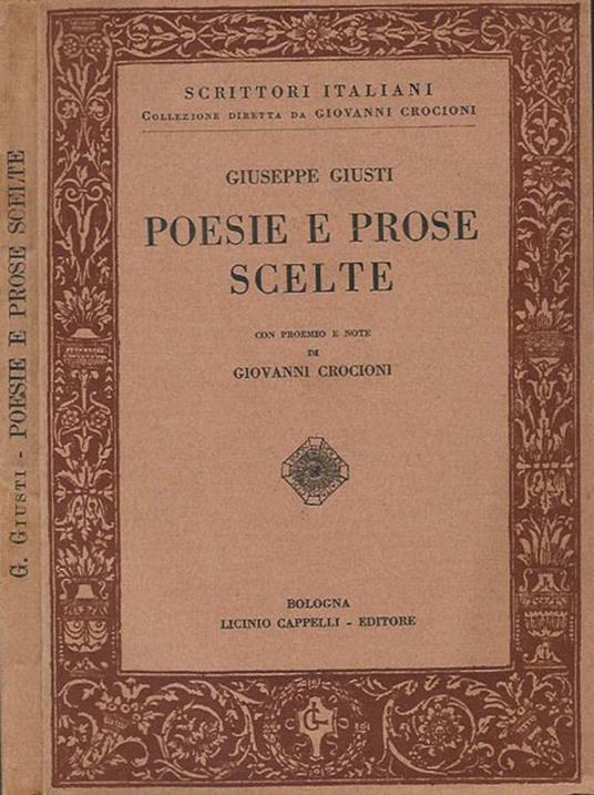 Poesie e prose scelte - Giuseppe Giusti - copertina