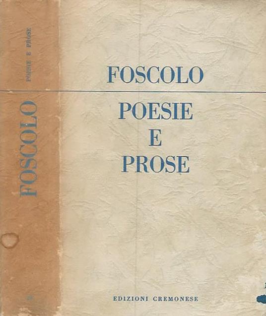 Poesie e prose - Ugo Foscolo - copertina