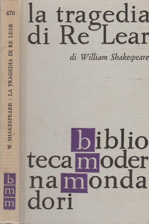 La tragedia di Re Lear - William Shakespeare - copertina