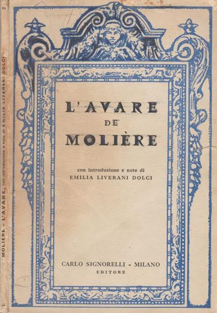 L' avare - Molière - copertina