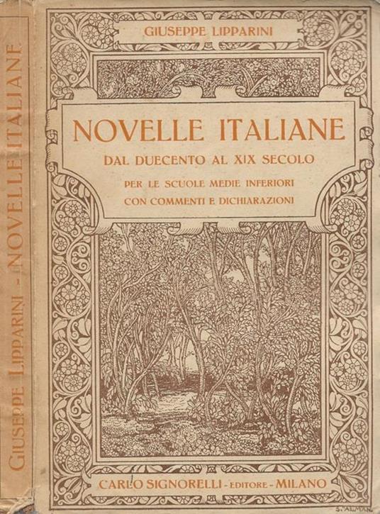Novelle italiane. Dal Duecento al XIX secolo - Giuseppe Lipparini - copertina