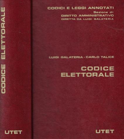 Codice elettorale - Luigi Galateria - copertina