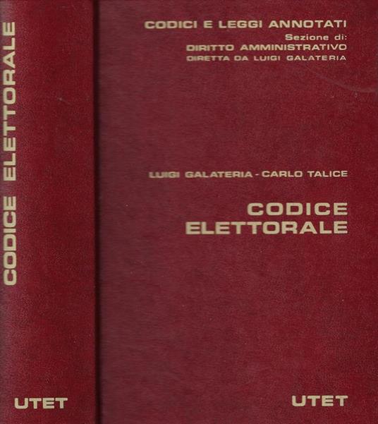 Codice elettorale - Luigi Galateria - copertina