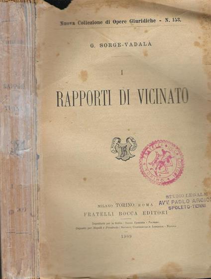 I rapporti di vicinato - Gianfranco Sorge - copertina