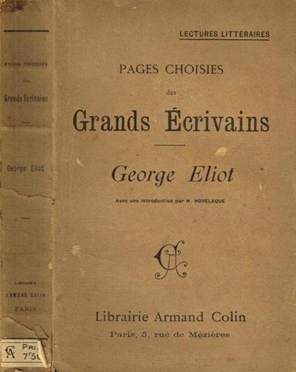 Pages choisies des grands ecrivains - George Eliot - copertina