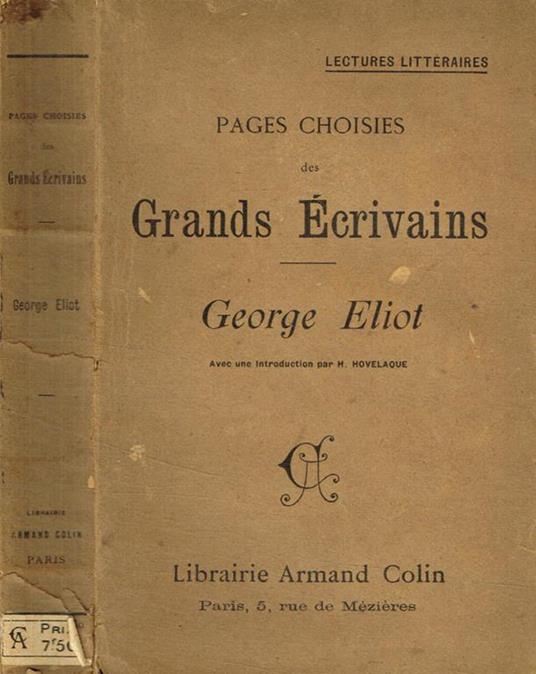 Pages choisies des grands ecrivains - George Eliot - copertina