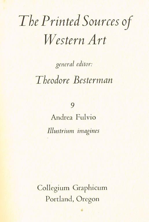 The printed sources of western art - Fulvio Andrea - copertina