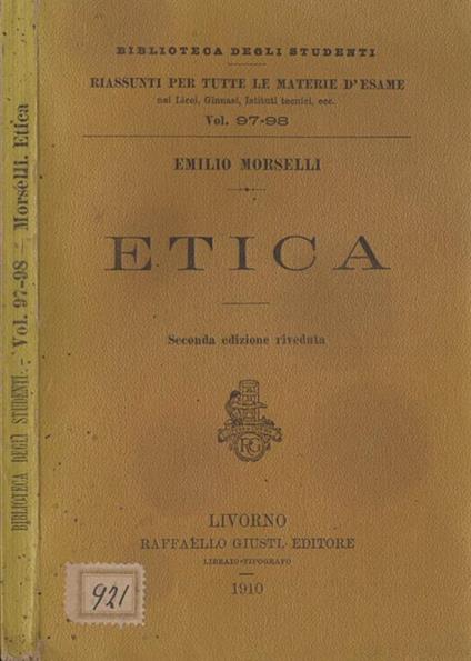 Etica - Emilio Morselli - copertina