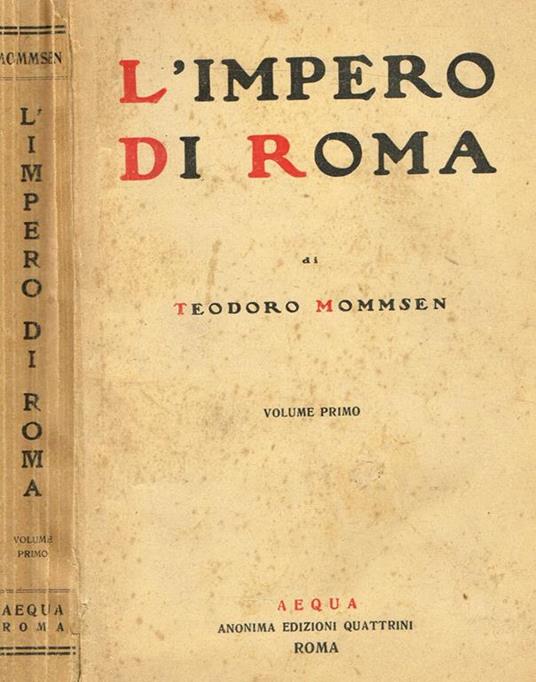 L' Impero di Roma Vol.I - Theodor Mommsen - copertina