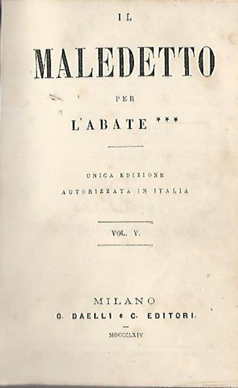 Il Maledetto per L'Abate - copertina