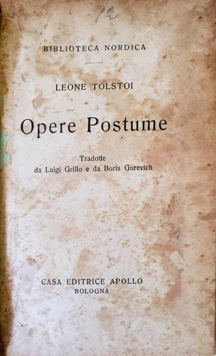 Opere postume - Lev Tolstoj - copertina