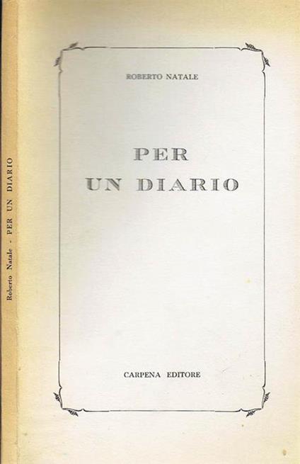 Per un Diario - Roberto Natale - copertina