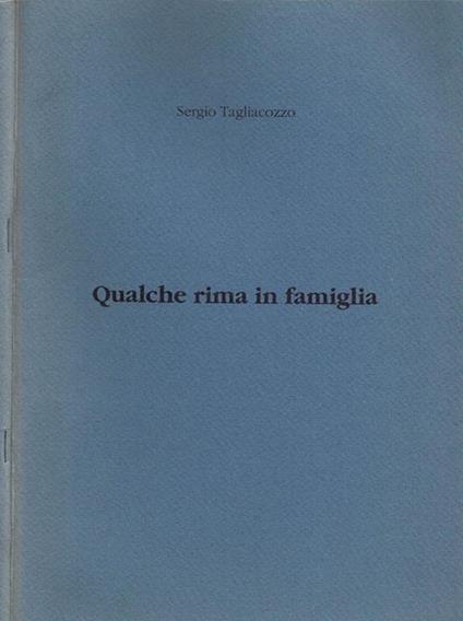 Qualche Rima in Famiglia - Sergio Tagliacozzo - copertina
