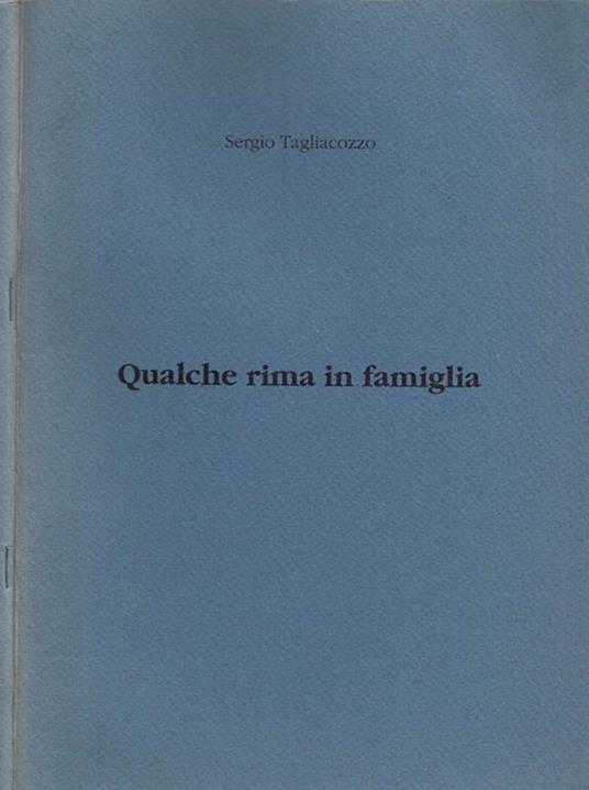 Qualche Rima in Famiglia - Sergio Tagliacozzo - copertina