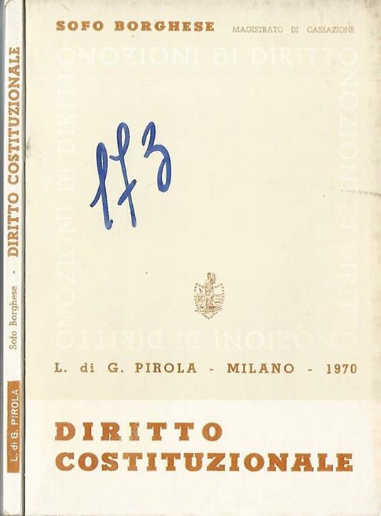 Diritto costituzionale - Sofo Borghese - copertina