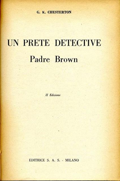Un Prete Detective. Padre brown - Gilbert K. Chesterton - copertina