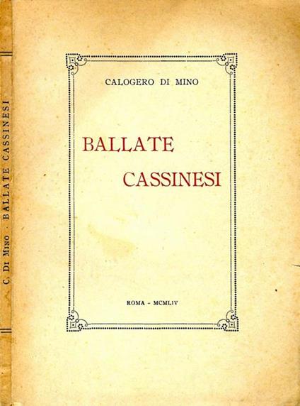 Ballate Cassinesi - Calogero Di Mino - copertina
