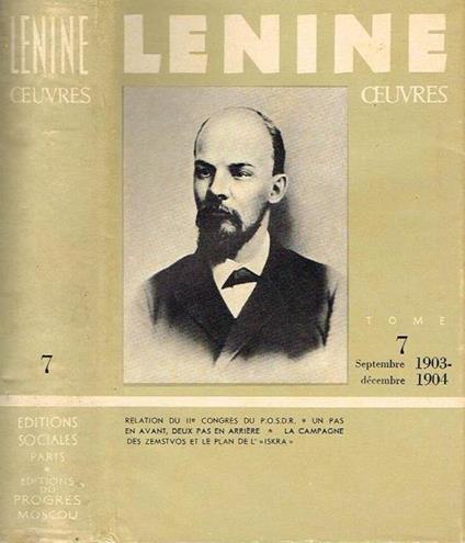 Oeuvres (vol. VII). Relation du II congres du p.o.s.d.r - Lenin - copertina