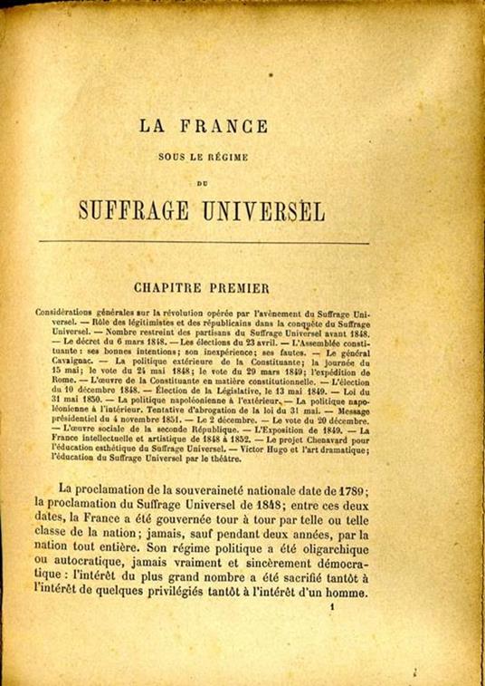 La France Sous Le Regime Du Suffrage Universel - Edgar Zevort - copertina