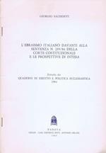L' Ebraismo Italiano Davanti alla Sentenza n. 239-84 della Corte Costituzionale e le Prospettive di Intesa