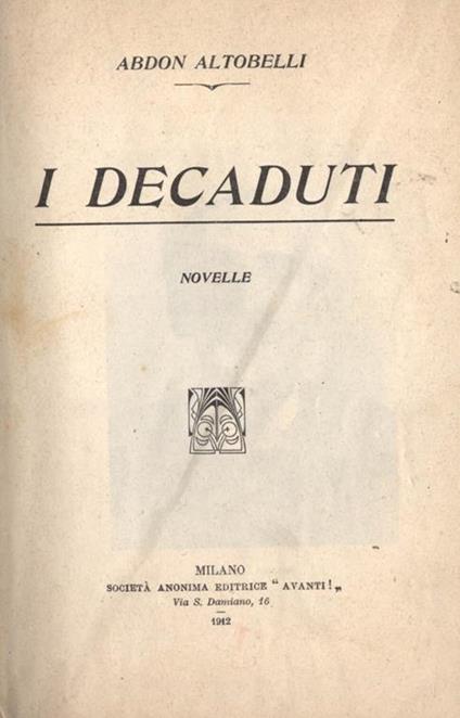 I decaduti. Novelle - Abdon Altobelli - copertina