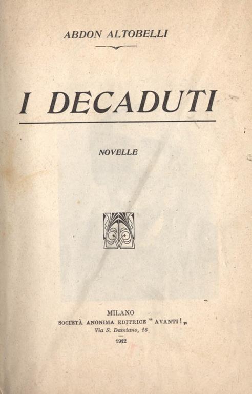 I decaduti. Novelle - Abdon Altobelli - copertina