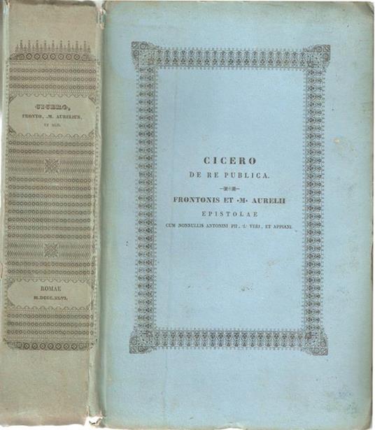 M. TullII Ciceronis Librorum De Re Publica Quantum Superest in Palimpsesto Bibliothecae Vaticanae Praecipue Repertum - M. Tullio Cicerone - copertina