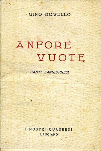 Anfore Vuote. Canti sangiorgesi - Gino Novello - copertina