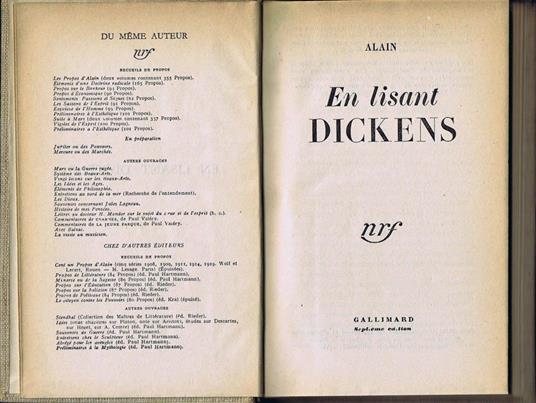 En Lisant Dickens - Alain - copertina