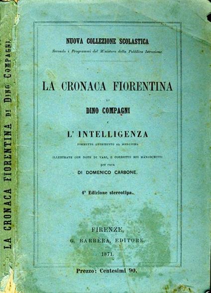 L' Intelligenza - Dino Compagni - copertina