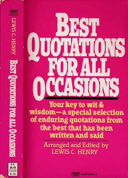 Best quotations for all occasions - Lewis C. Henry - copertina