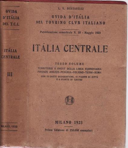 Italia centrale - Luigi V. Bertarelli - copertina