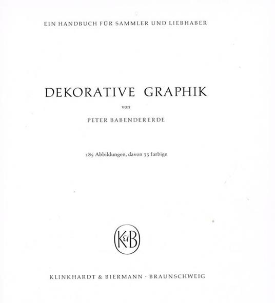 Dekorative graphik - Peter Babendererde - copertina