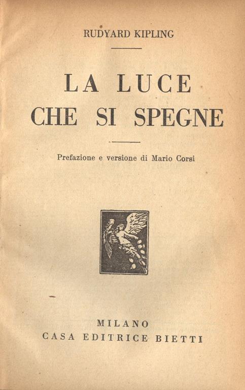 La luce che si spegne - Rudyard Kipling - copertina