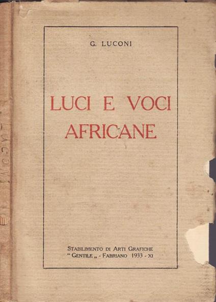 Luci e voci africane - Stefano Luconi - copertina