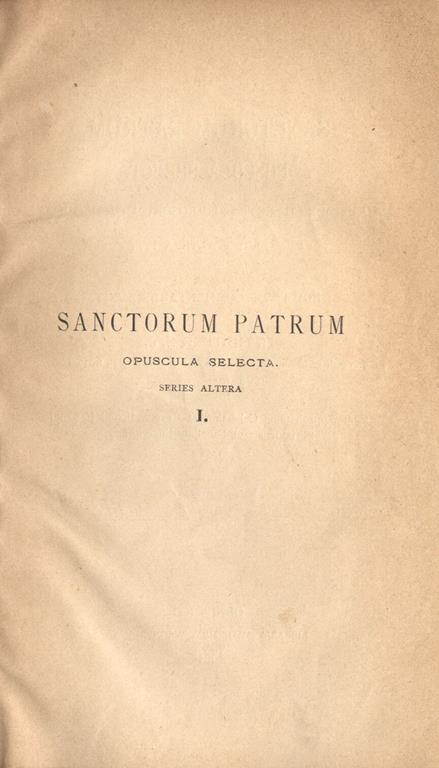 Sanctorum Patrum. Opuscola selecta - H. Hurter - copertina