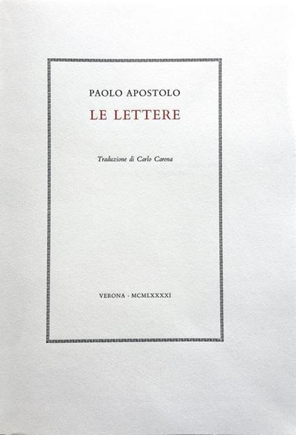 Le lettere - Paolo (san) - copertina
