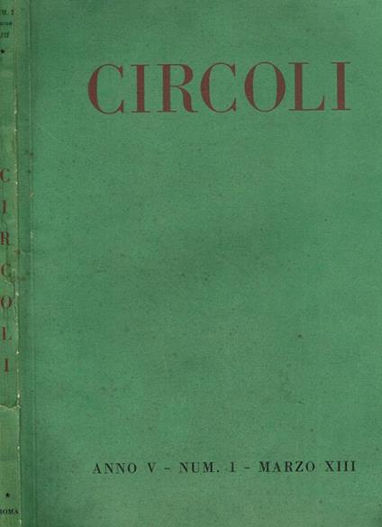 Circoli Anno V N.1. Rivista di Poesia - Adriano Grande - copertina