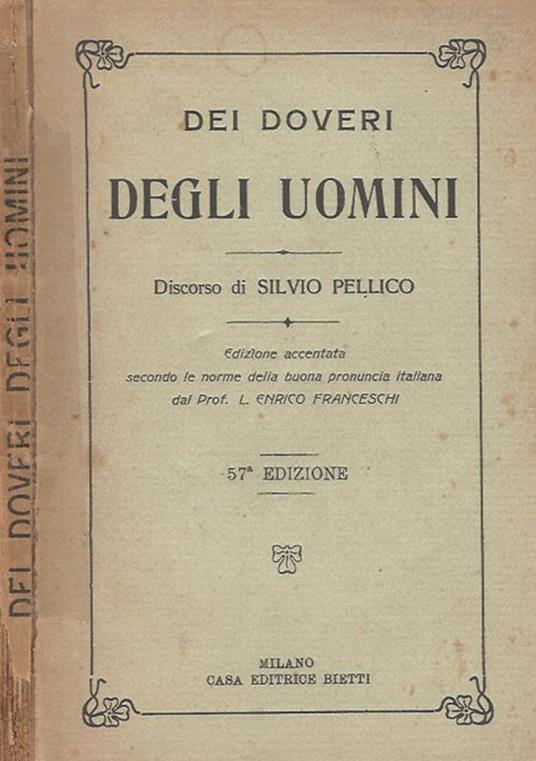 Dei doveri degli uomini - Silvio Pellico - copertina