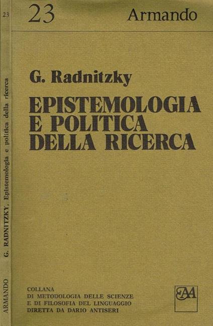 Epistemologia e politica della ricerca - Gérard Radnitzky - copertina