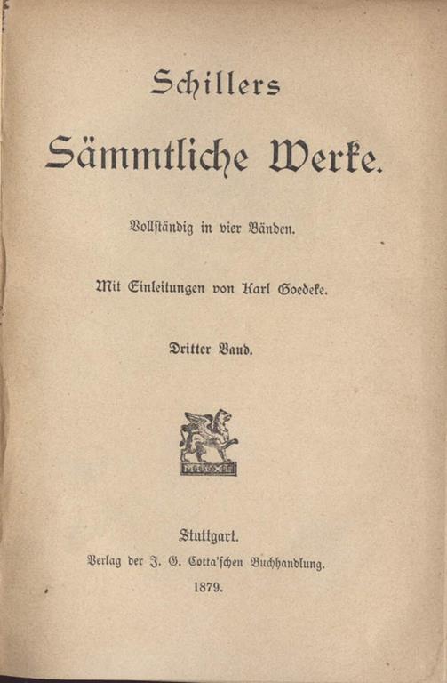 Sammtliche werke (Vol. III). Neffe-Phadra-Naclass-Abfall von Nederlande-30 jahr krieg - Friedrich Schiller - copertina