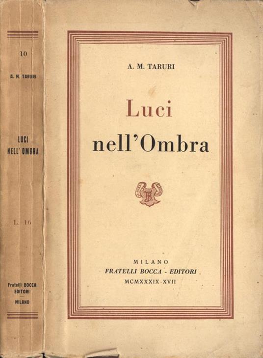 Luci nell'Ombra - A. M. Taruri - copertina