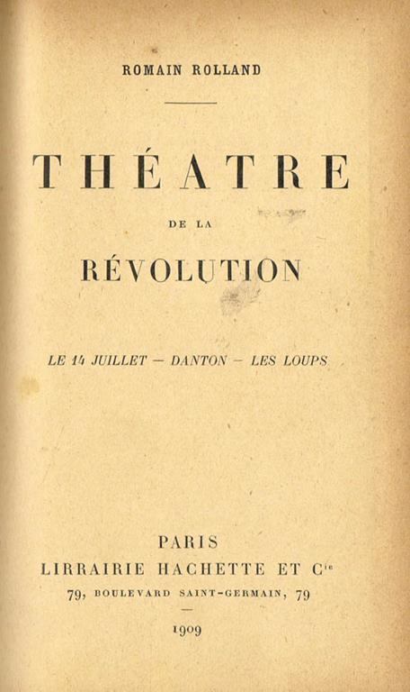 Theatre de la revolution - Romain Rolland - copertina