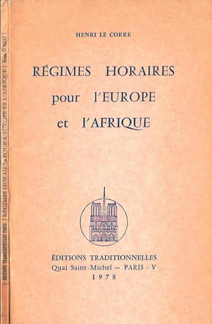 Regimes Horaires pour l'Europe et l'Afrique - H. Le Corre - copertina