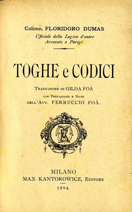 Toghe e Codici - F. Ribadeau Dumas - copertina