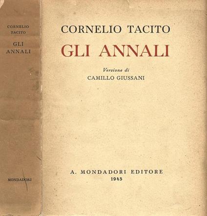 Gli Annali - P. Cornelio Tacito - copertina