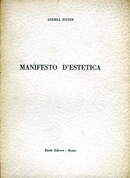 Manifesto d'Estetica - Andrea Rivier - copertina