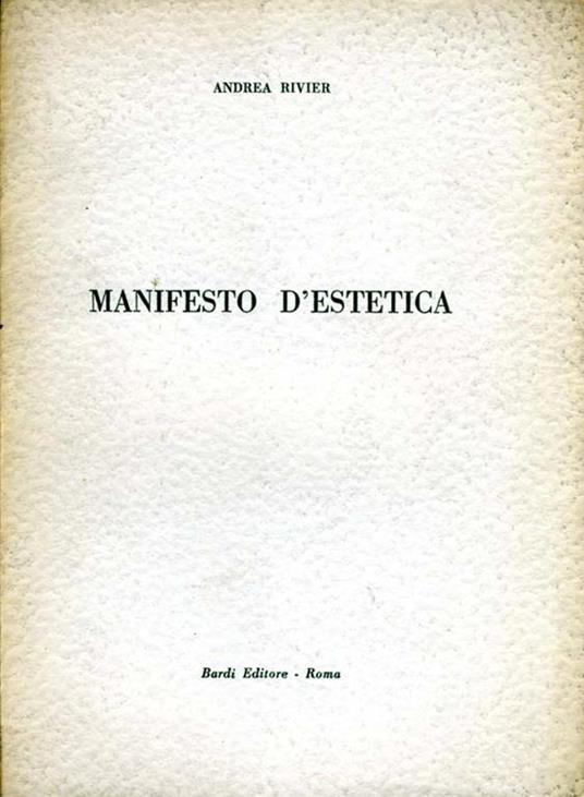 Manifesto d'Estetica - Andrea Rivier - copertina