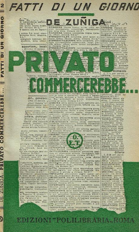 Privato commercerebbe - De Zuniga - copertina